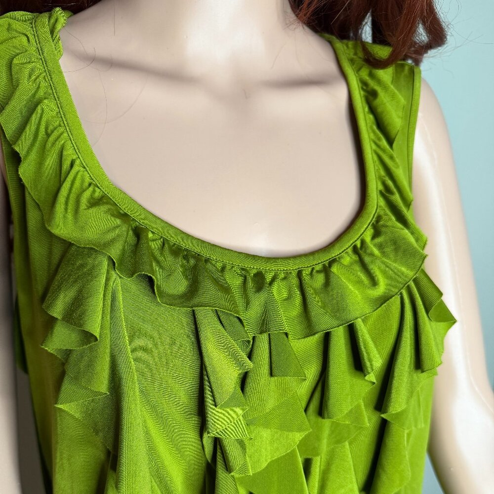 Green Ruffle Tank Top - Picture 3 of 5